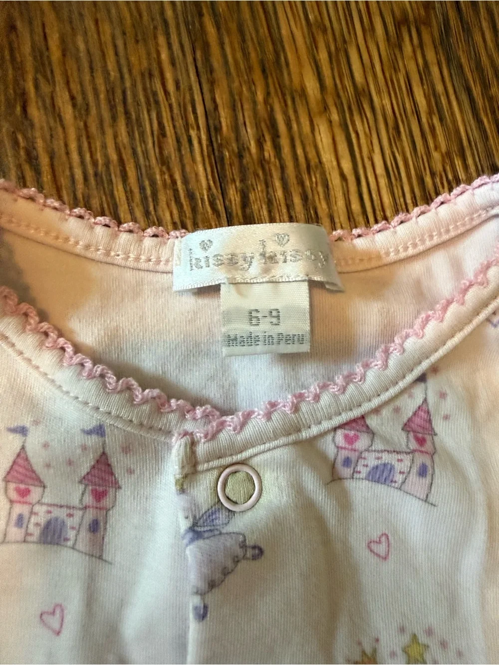 Kissy Kissy Light Pink Princess Print Footed One-Piece